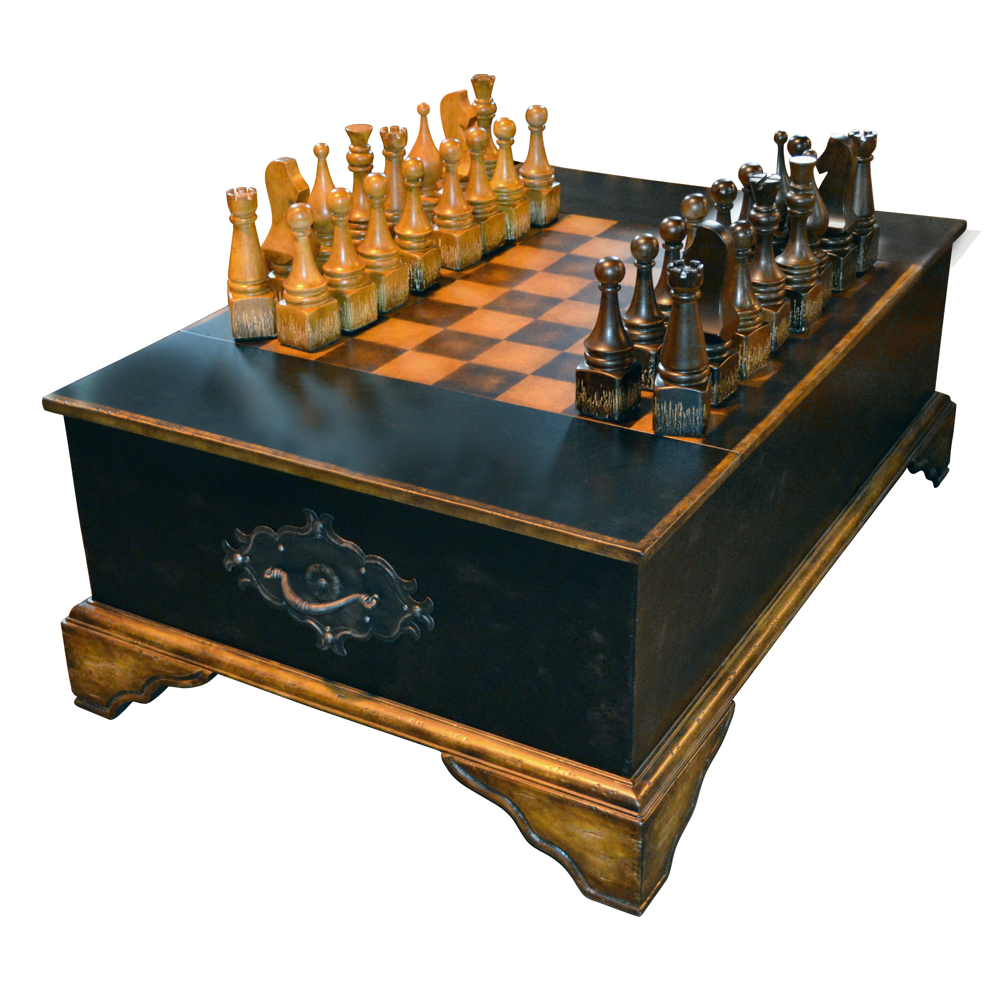 AFD Home Ebony Chess Set Coffee Table 11207120 | Comstrom