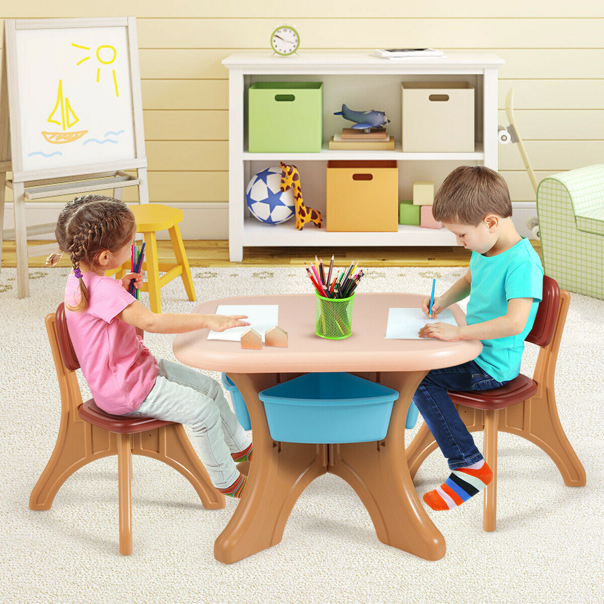 children's activity table with storage