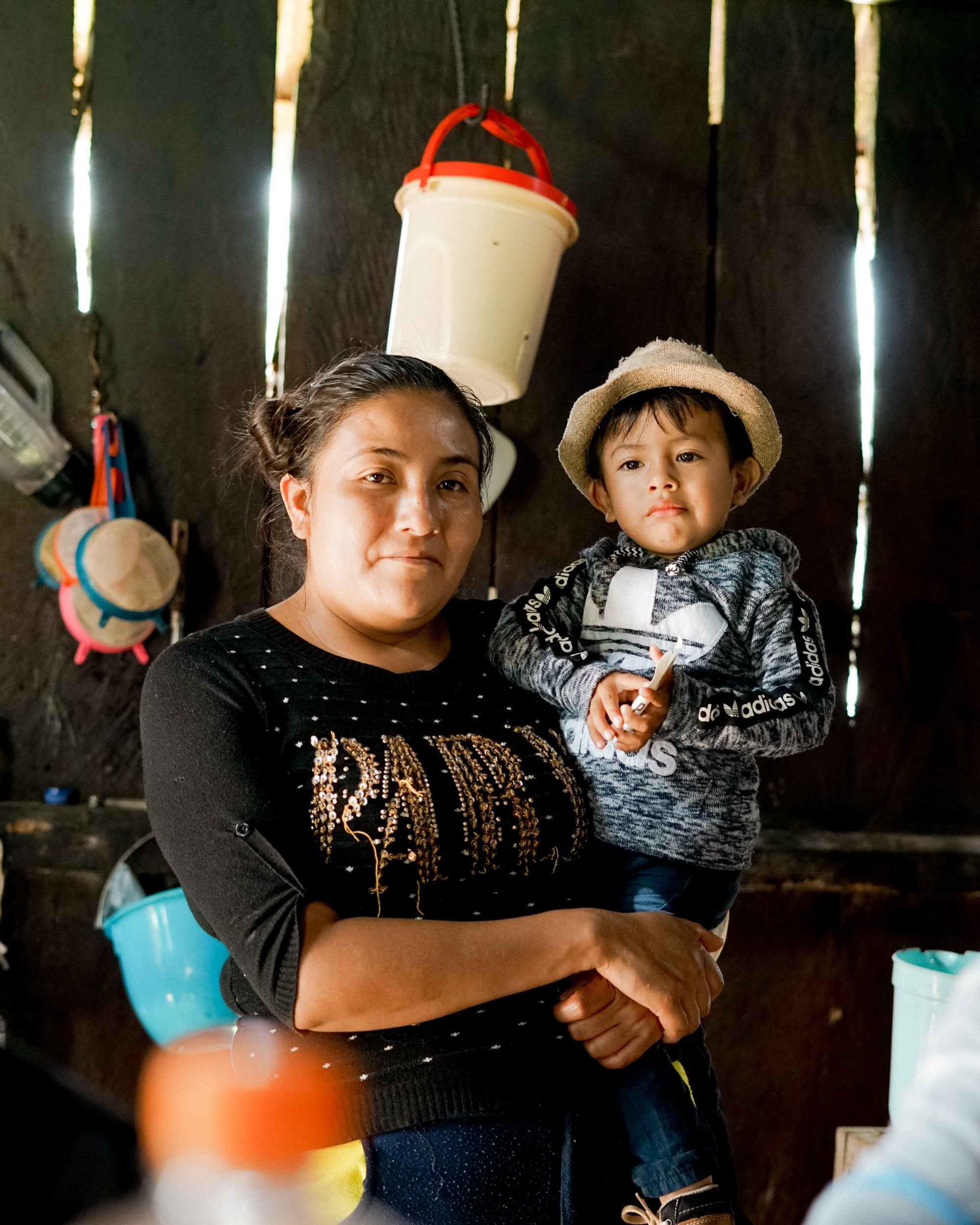 Two children of coffee farmers in huatusco mexico