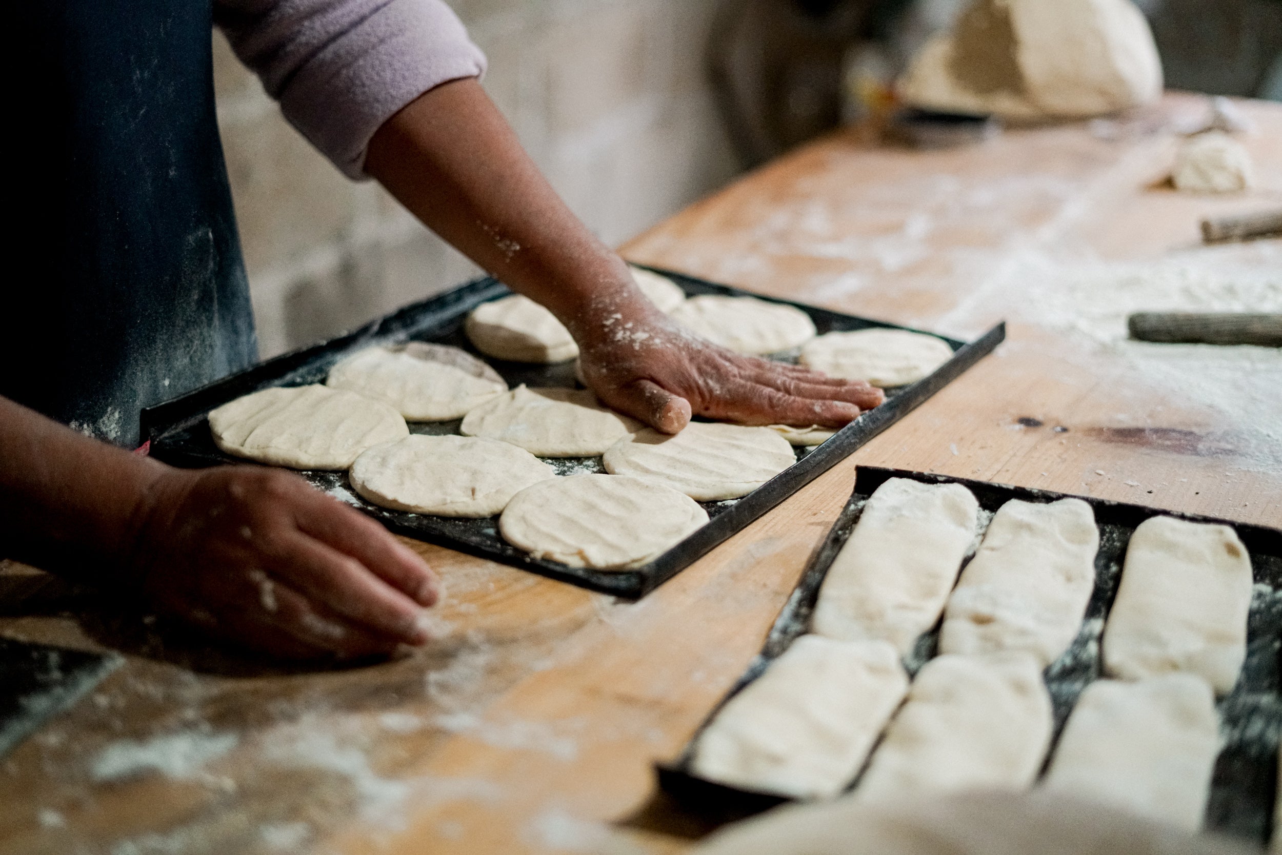hand making tortillas