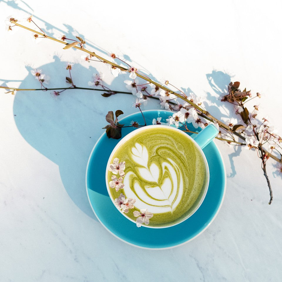 Cherry Blossom Matcha Latte