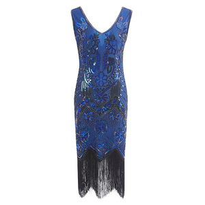 blue flapper dress