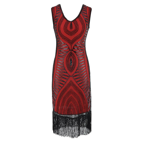 maroon flapper dress