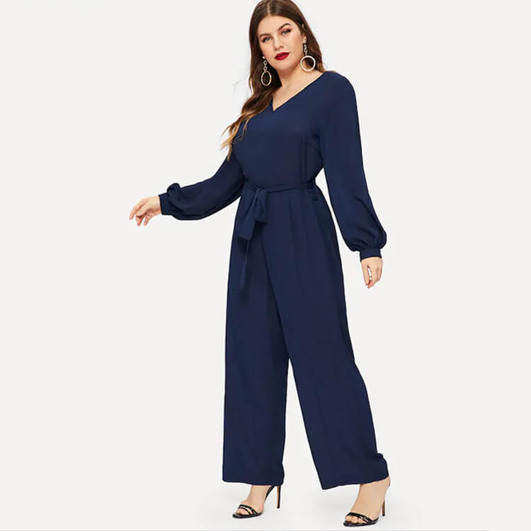 blue plus size jumpsuit