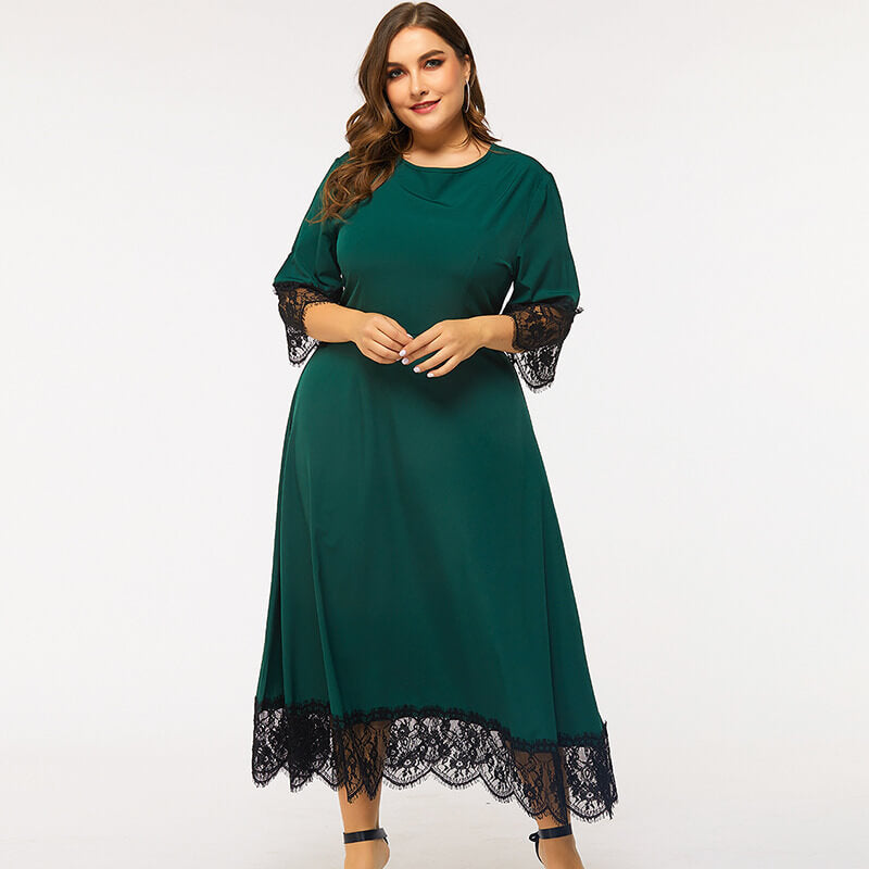 quarter sleeve dresses plus size