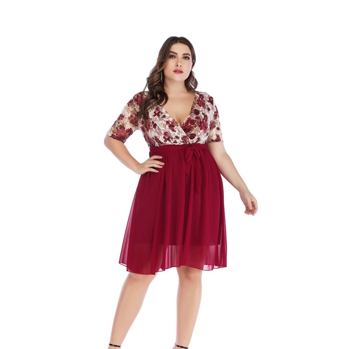 chiffon swing dress plus size