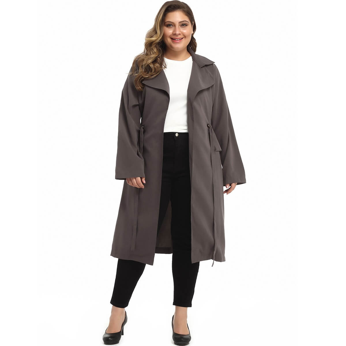 plus size winter trench coats