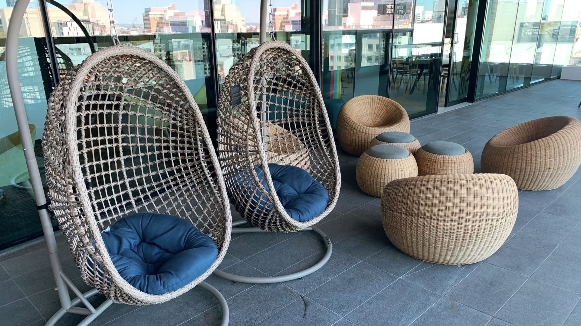 Hanging egg chairs