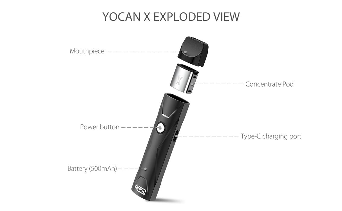 Kit de vaporisateur de dosettes de concentré Yocan X | Bay Vape Canada
