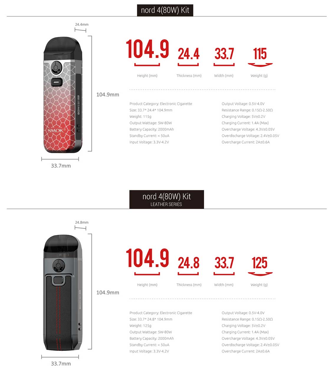 Kit de dosettes SMOK Nord 4 80W | Bay Vape Canada