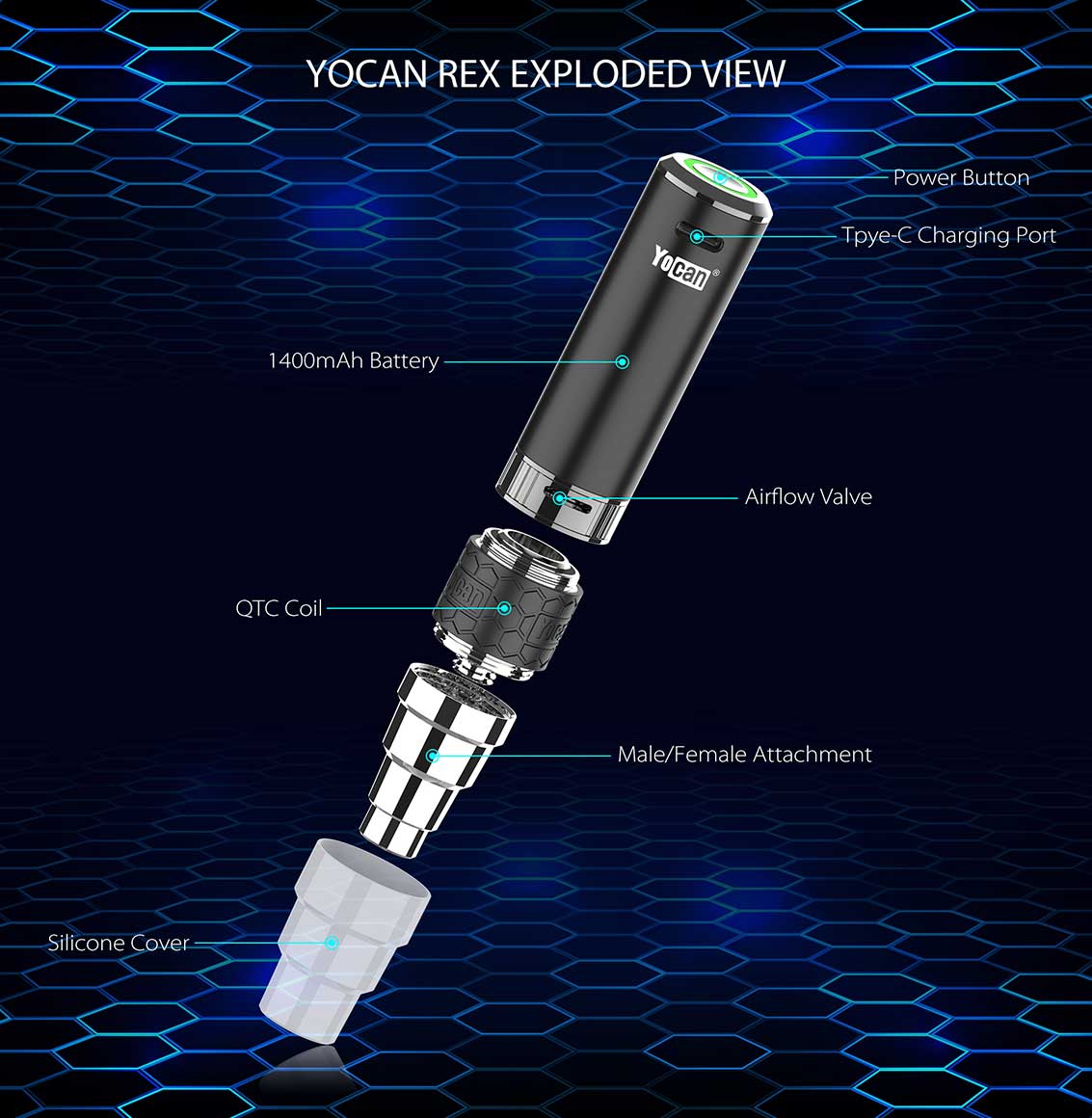 Vaporisateur de cire Yocan REX | Bay Vape Canada