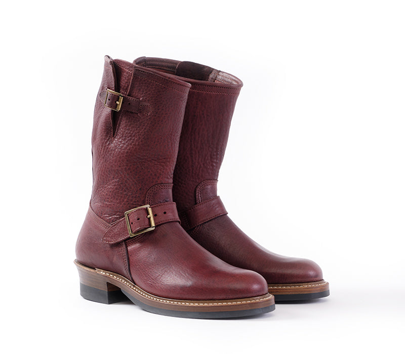 WABASH ENGINEER BOOTS / EZO SHIKA DEERSKIN BURNT BURGUNDY