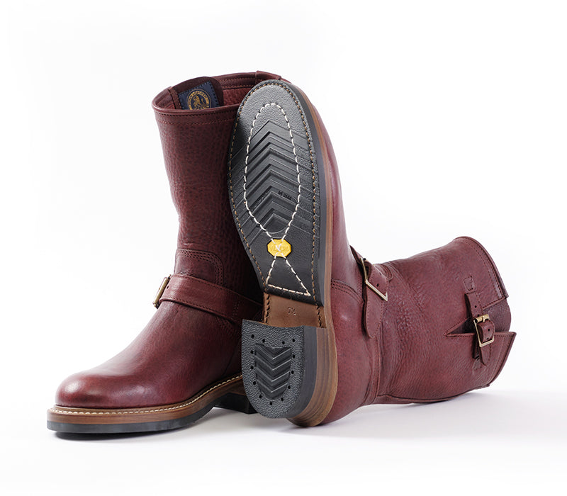 WABASH ENGINEER BOOTS / EZO SHIKA DEERSKIN BURNT BURGUNDY