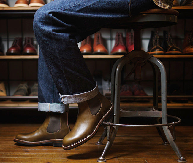 CHELSEA BOOTS / HORWEEN LEATHER CXL / DARK OLIVE