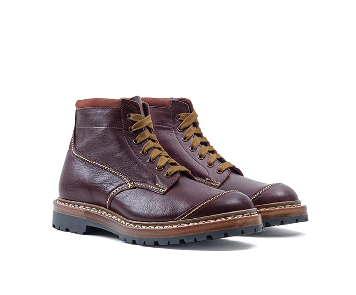 MONTAGNA HIKING BOOTS / SHINKI HIKAKU HORSEHIDE / DARK BURGUNDY