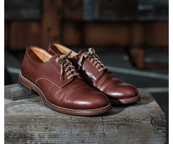 USN LOW QUARTER SHOES / FRENCH CALFSKIN RUSSET BROWN