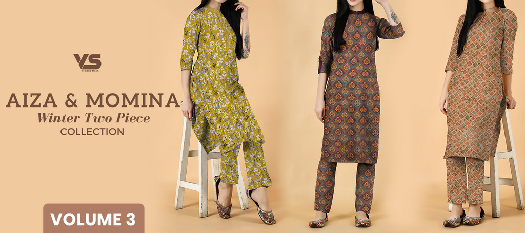 Aiza & Momina Two Piece Unstitch Winter Collection 2022
