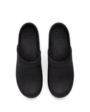 Professional Narrow Clog in Black Oiled Leather