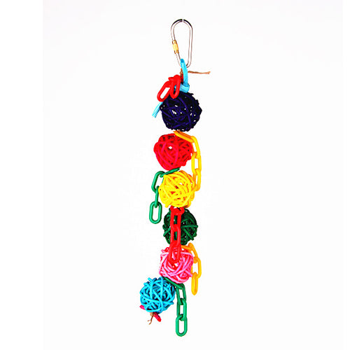 Wicker Ball & Plastic Chains Toy