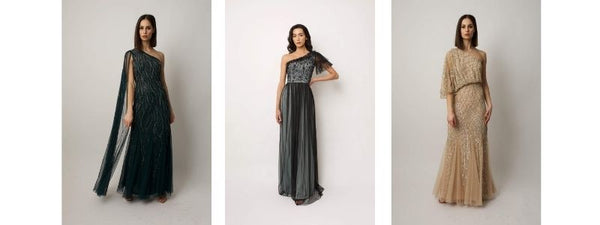 asymmetrical necklines gowns Raishma fashion cape dresses red carpet fashion Emmys