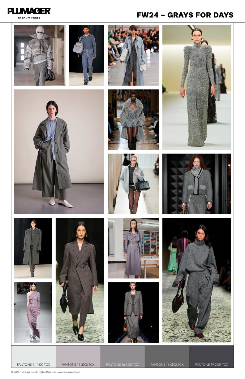 FW24 Print Textile Color Trend Report - Grays for Days