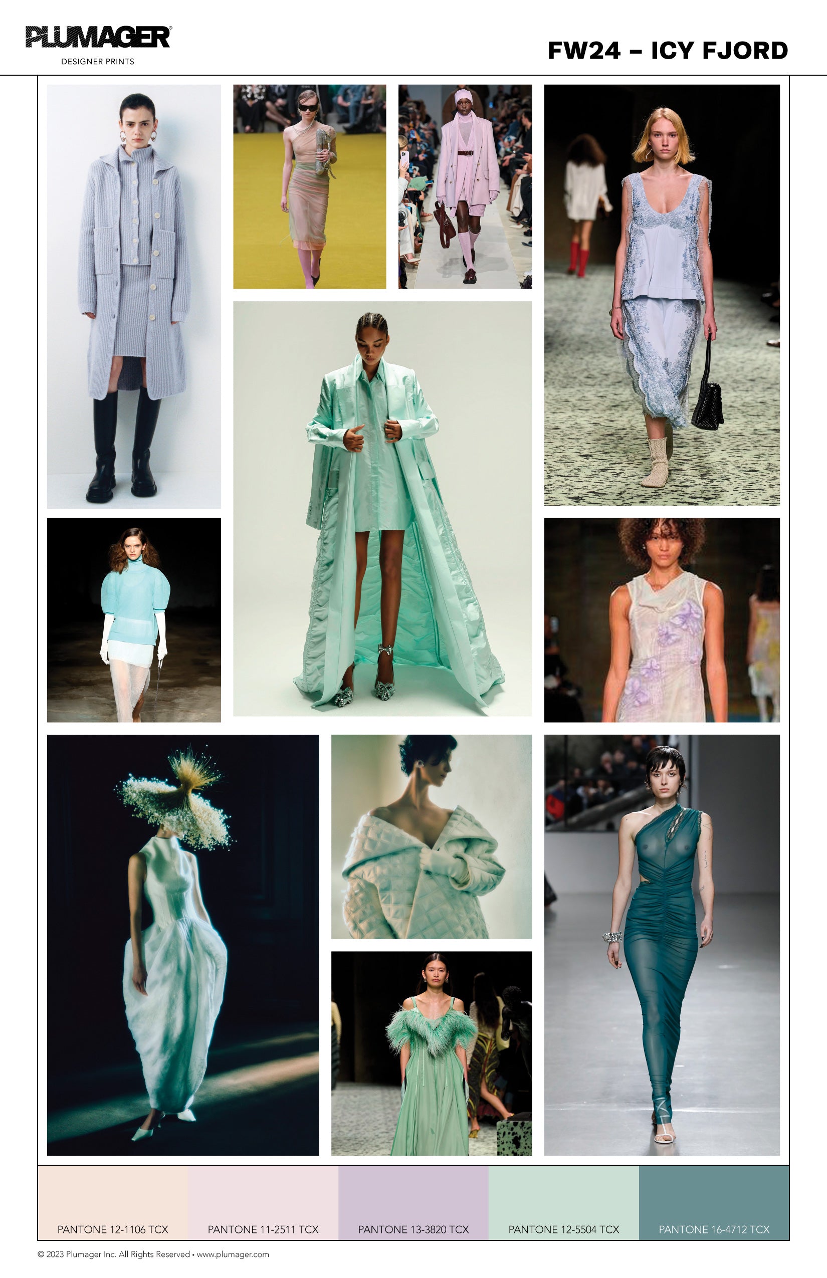 FW24 Print Textile Color Trend Report - Icy Fjord