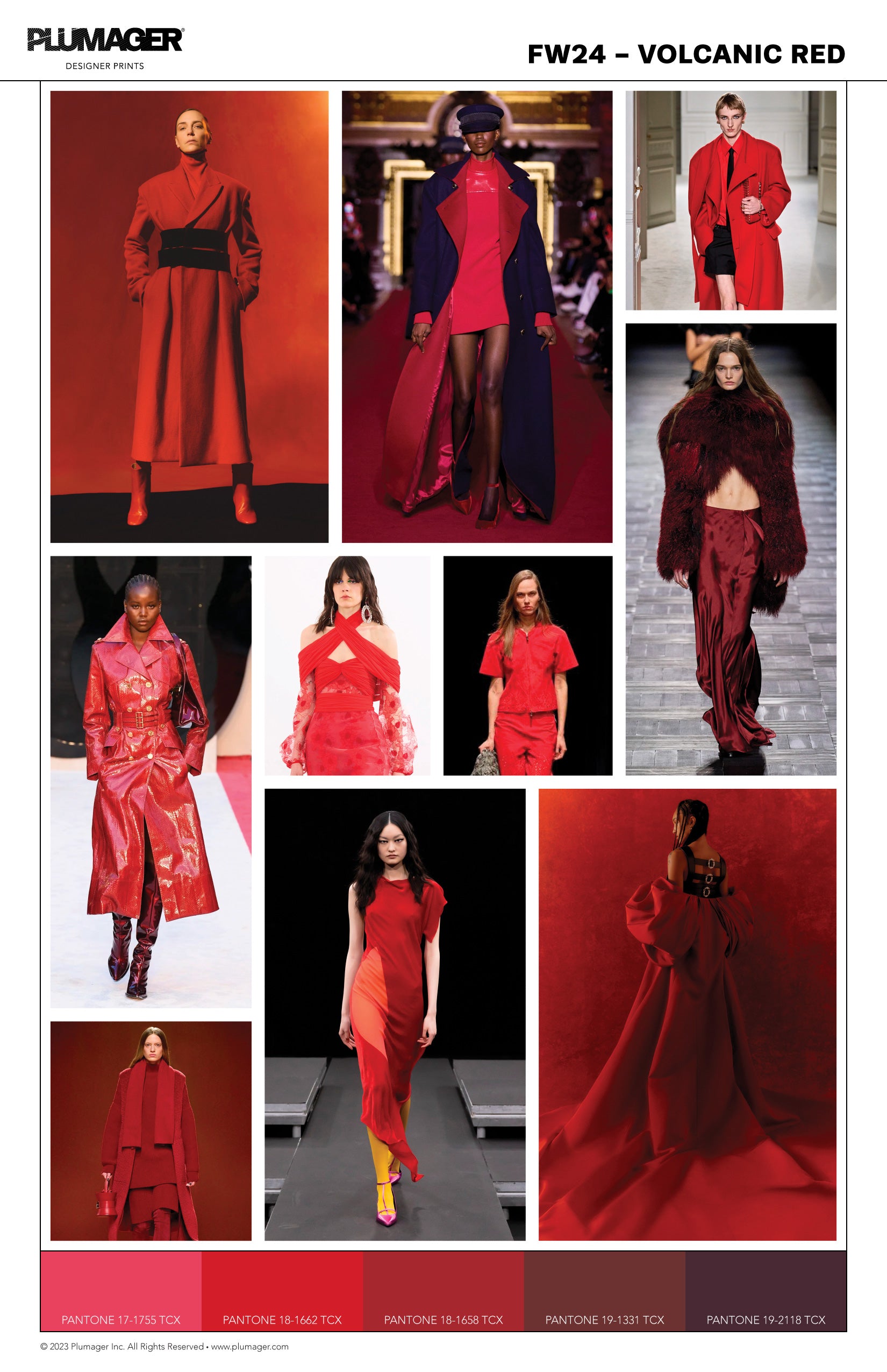 FW24 Print Textile Color Trend Report - Volcanic Red