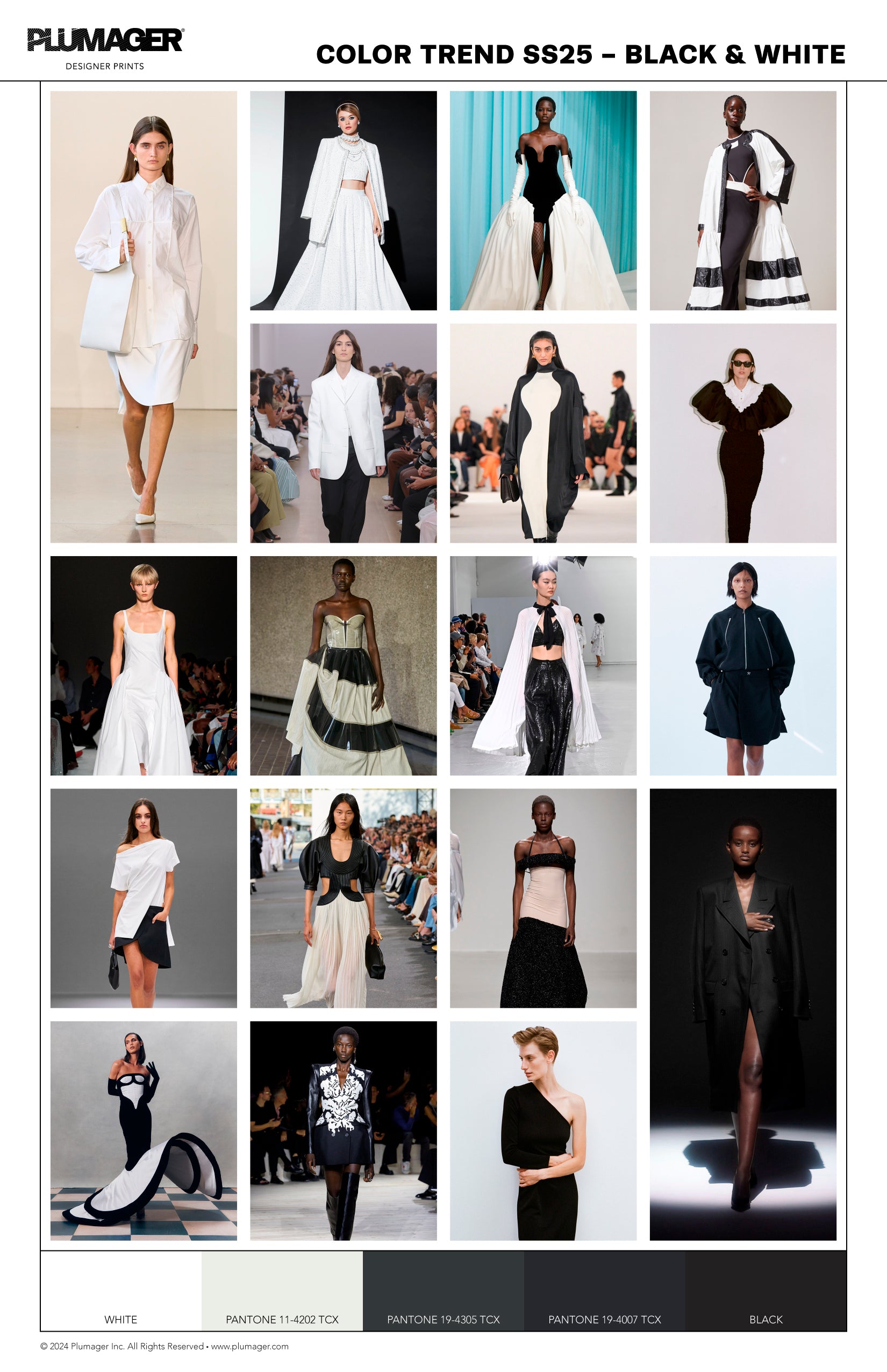 SS25 Print Textile Color Trend Report - Black and White