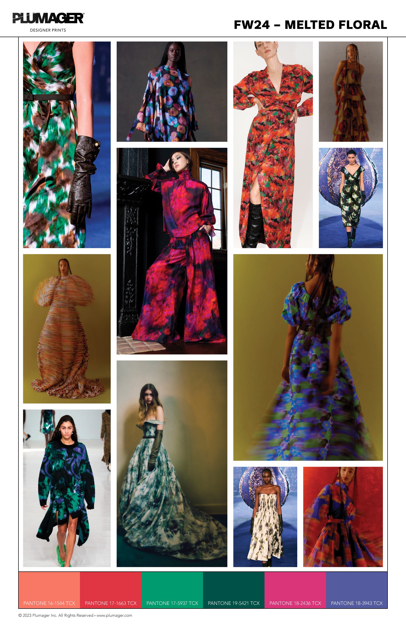 FW24 Print Textile Color Trend Report - Melted Floral