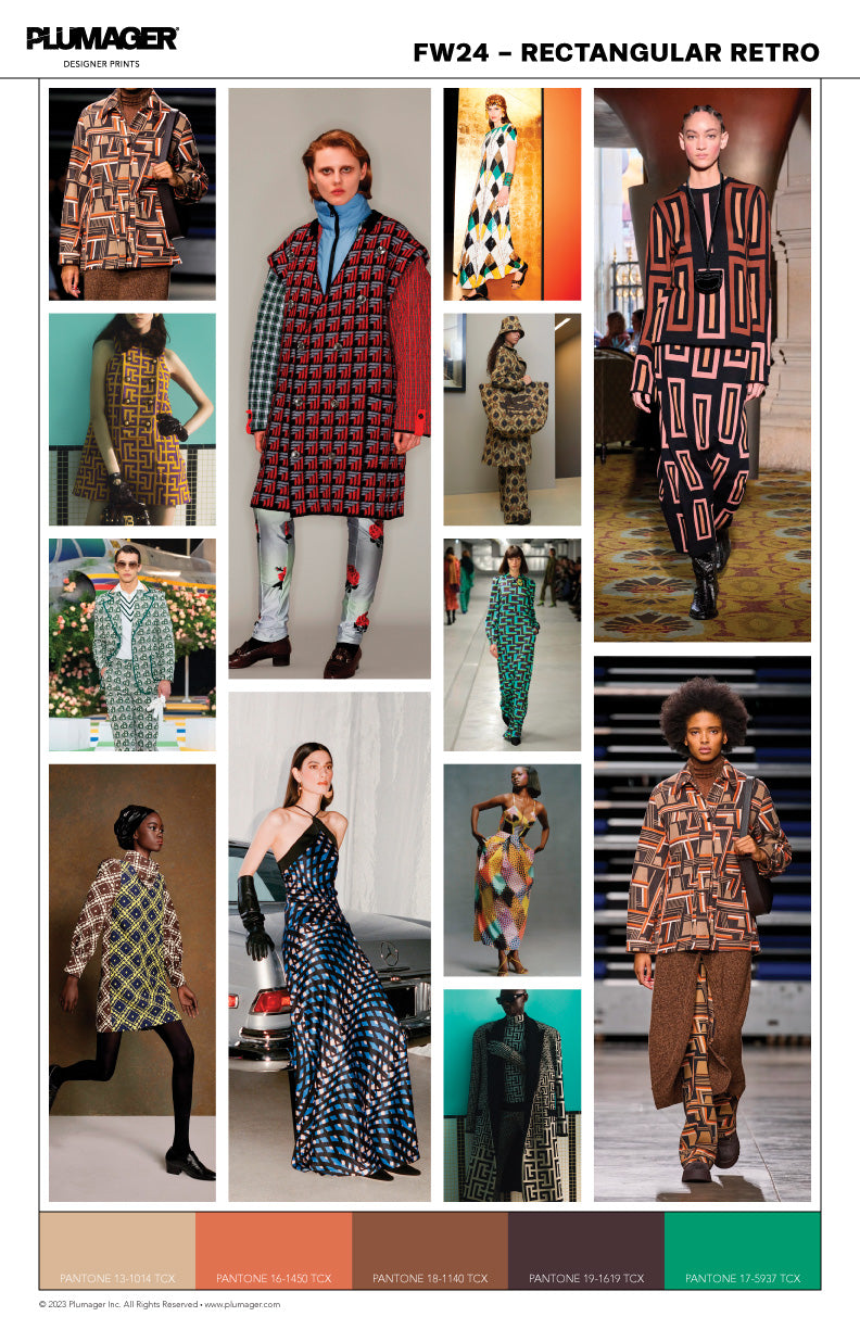 FW24 Print Textile Color Trend Report - Rectangular Retro