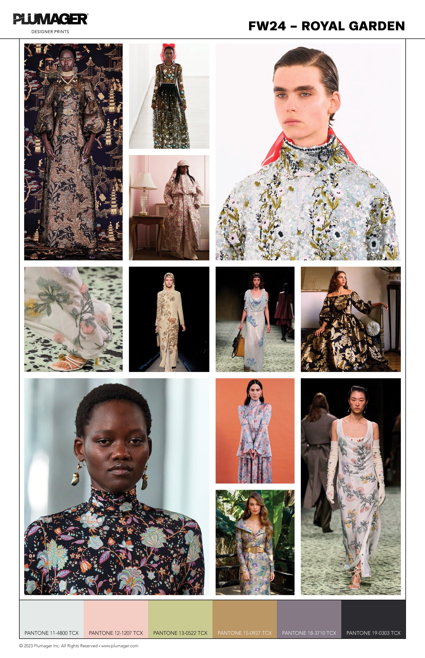 FW24 Print Textile Color Trend Report - Royal Garden