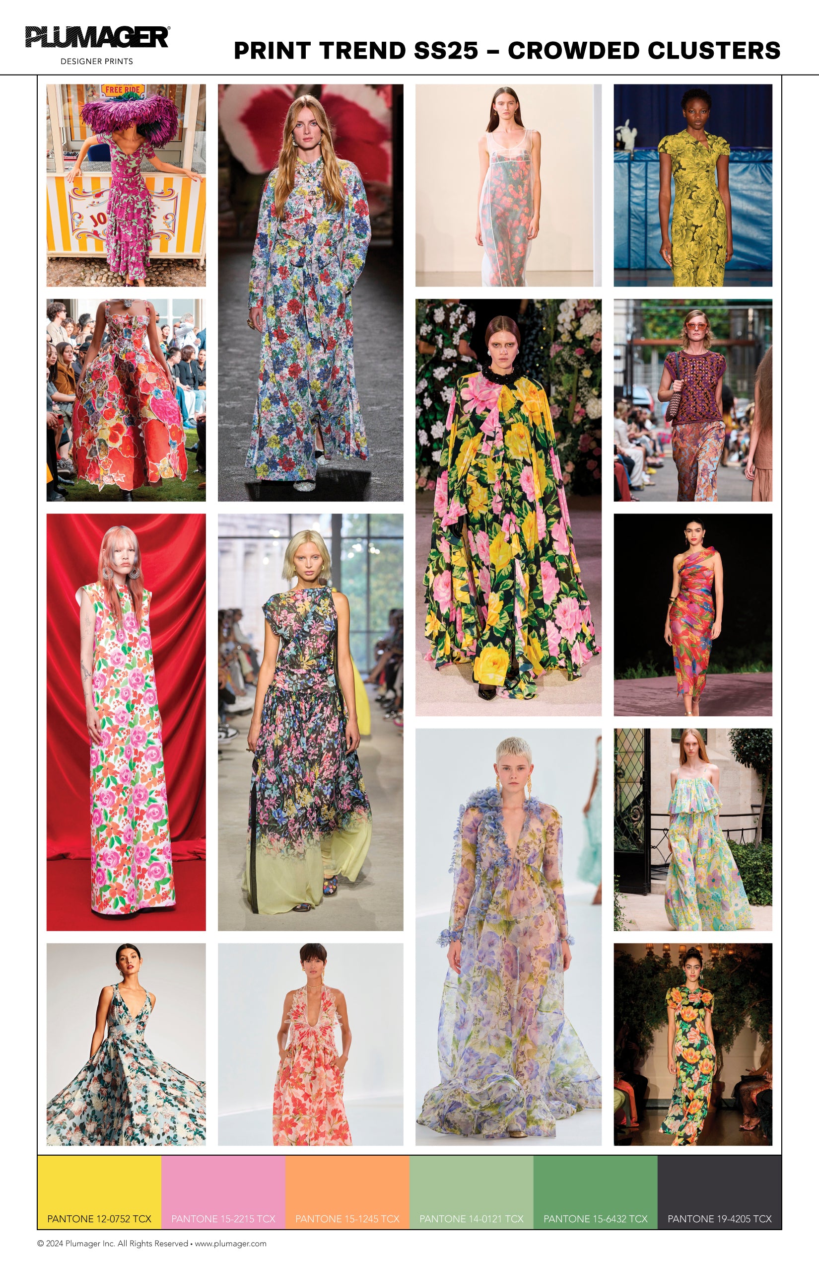 SS25 Print Textile Color Trend Report - Crowded Clusters