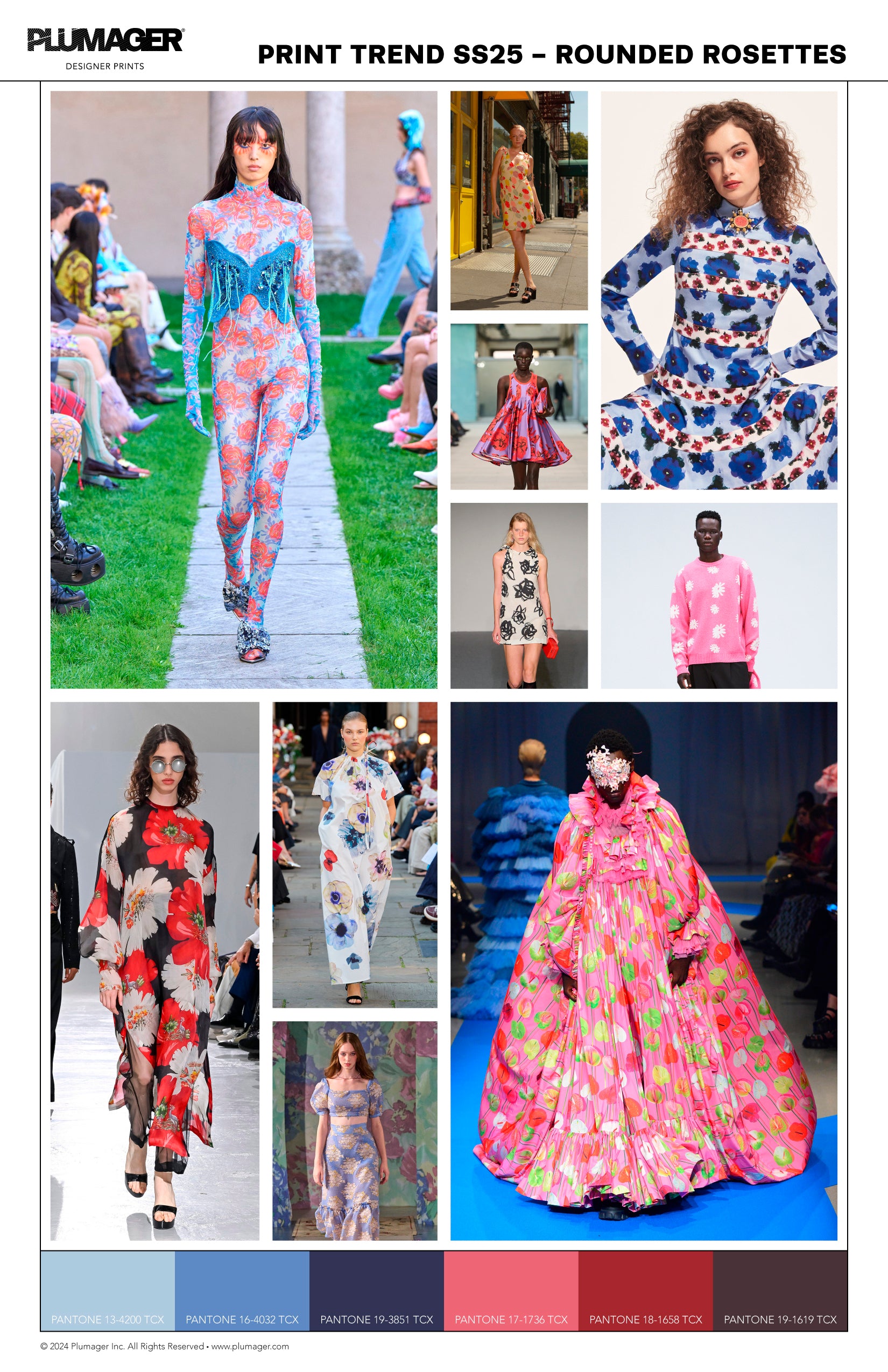 SS25 Print Textile Color Trend Report - Rounded Rosettes