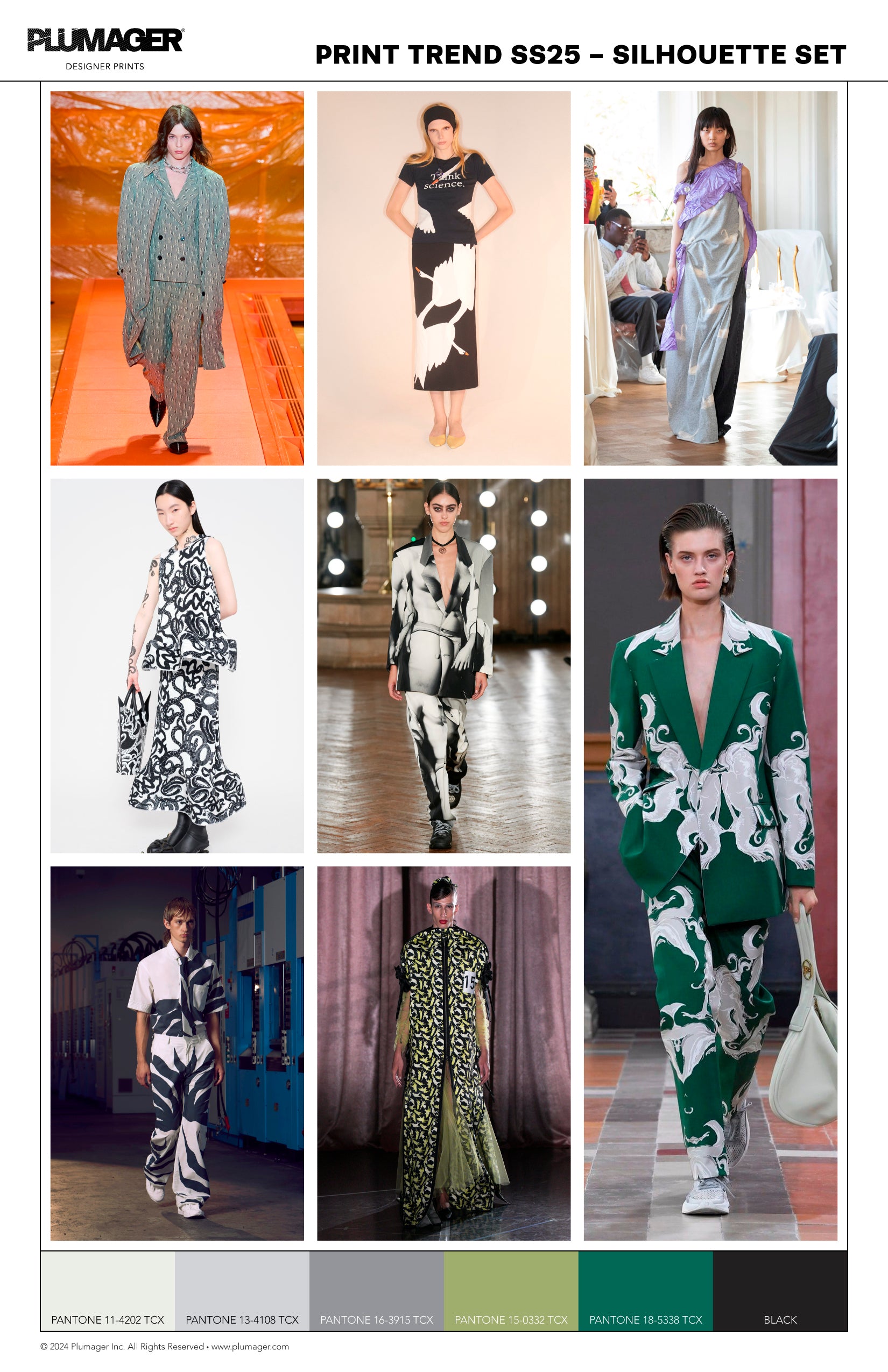 SS25 Print Textile Color Trend Report - Silhouette Set