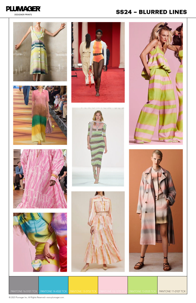 SS24 Print Textile Trend Report - Blurred Lines Stripe