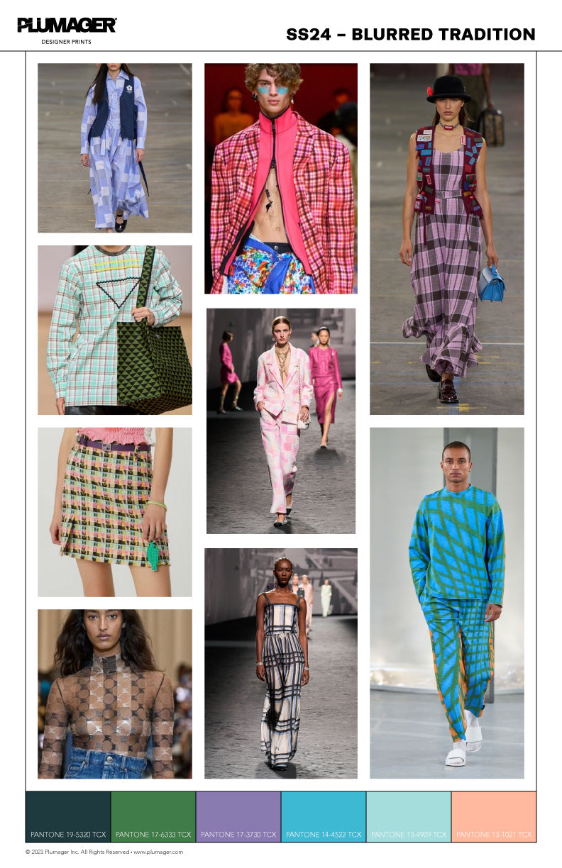 SS24 Print Textile Trend Report - Blurred Tradition Plaid
