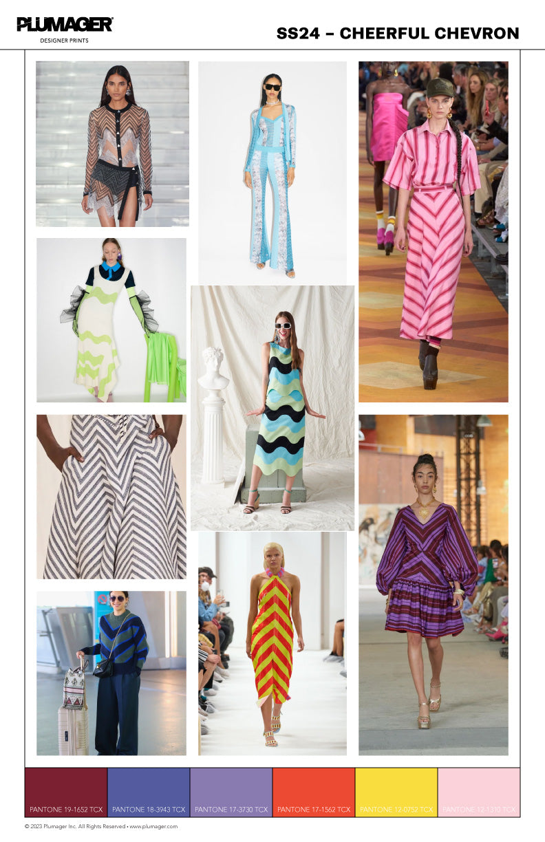 SS24 Print Textile Trend Report - Cheerful Chevron