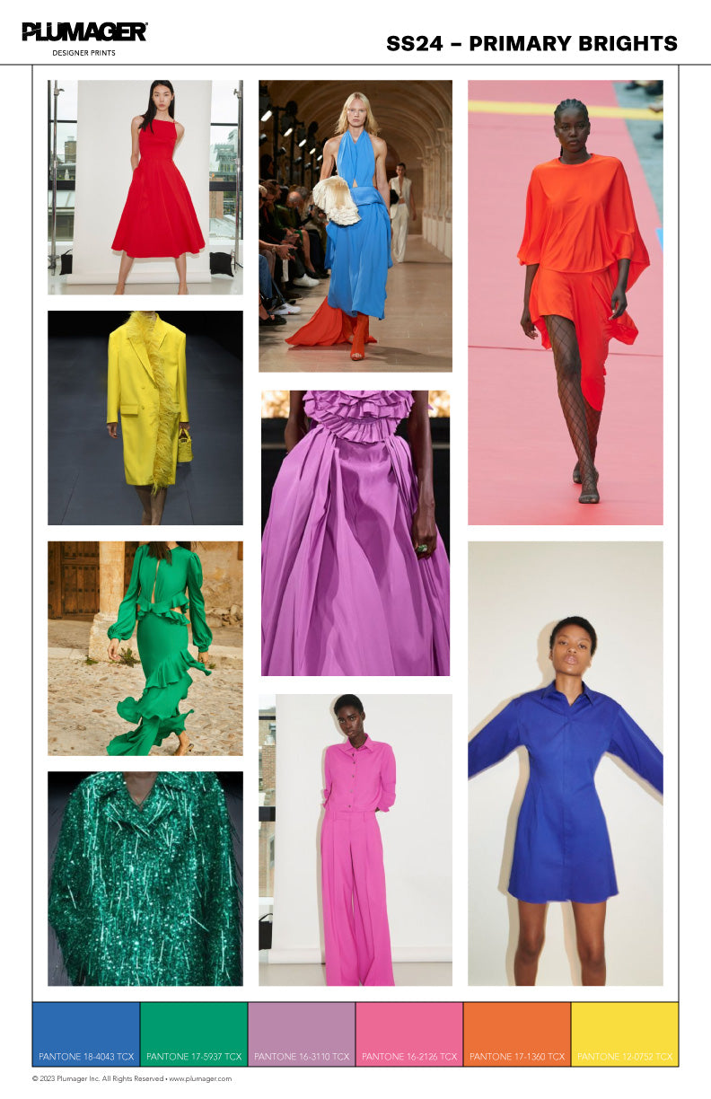 SS24 Print Textile Color Trend Report - Primary Brights