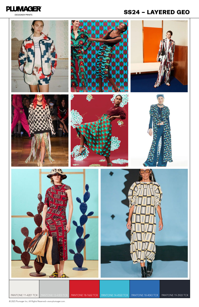 SS24 Print Textile Trend Report - Layered Geo