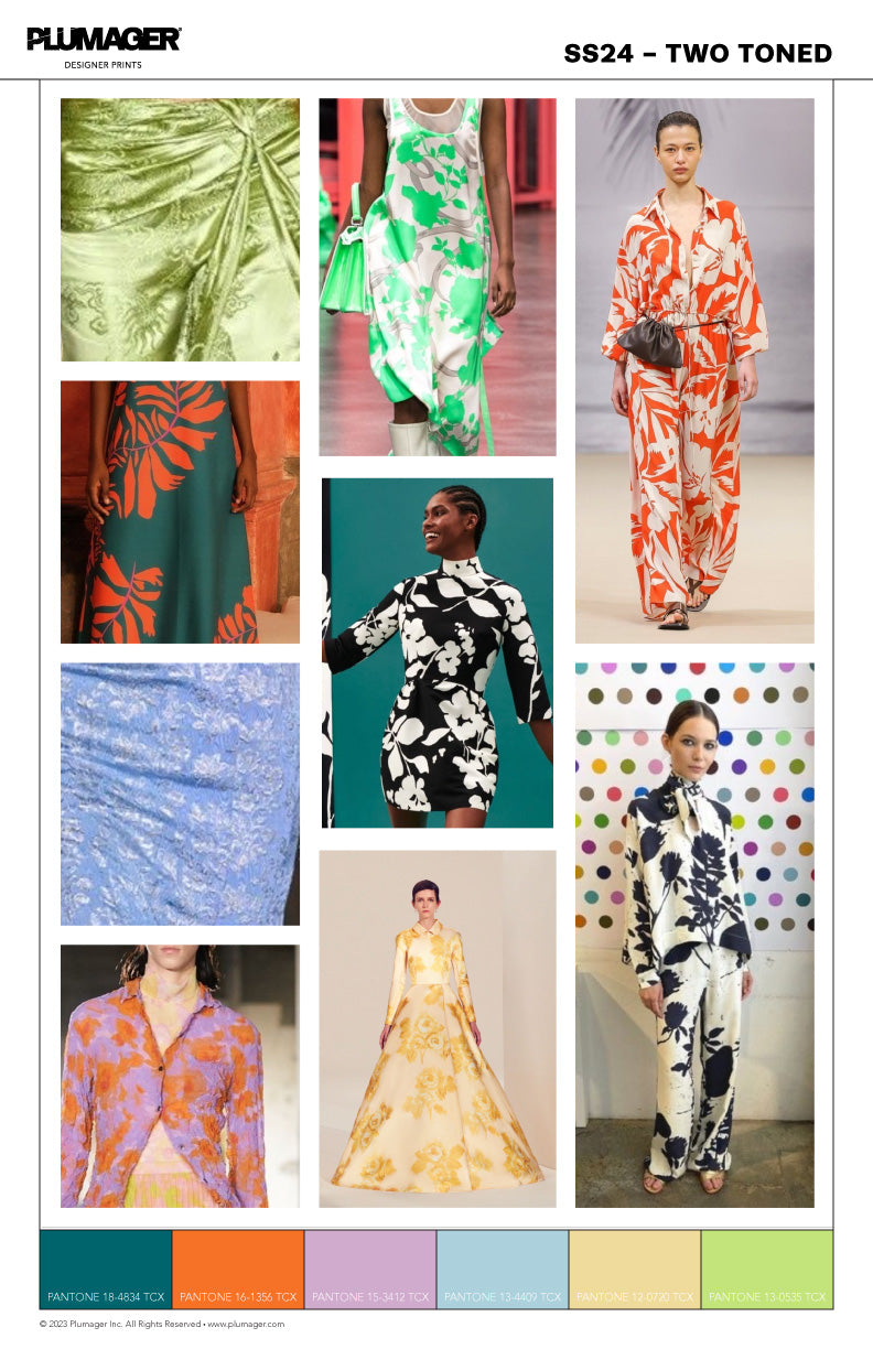 SS24 Print Textile Trend Report - Two Toned Florals