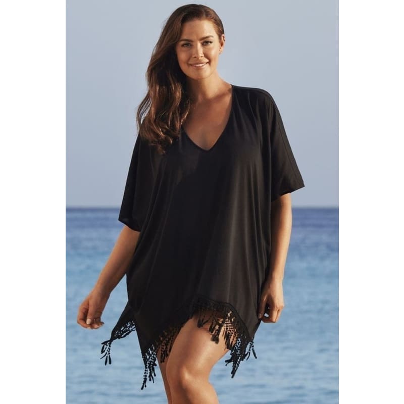 plus size black bathing suit cover up