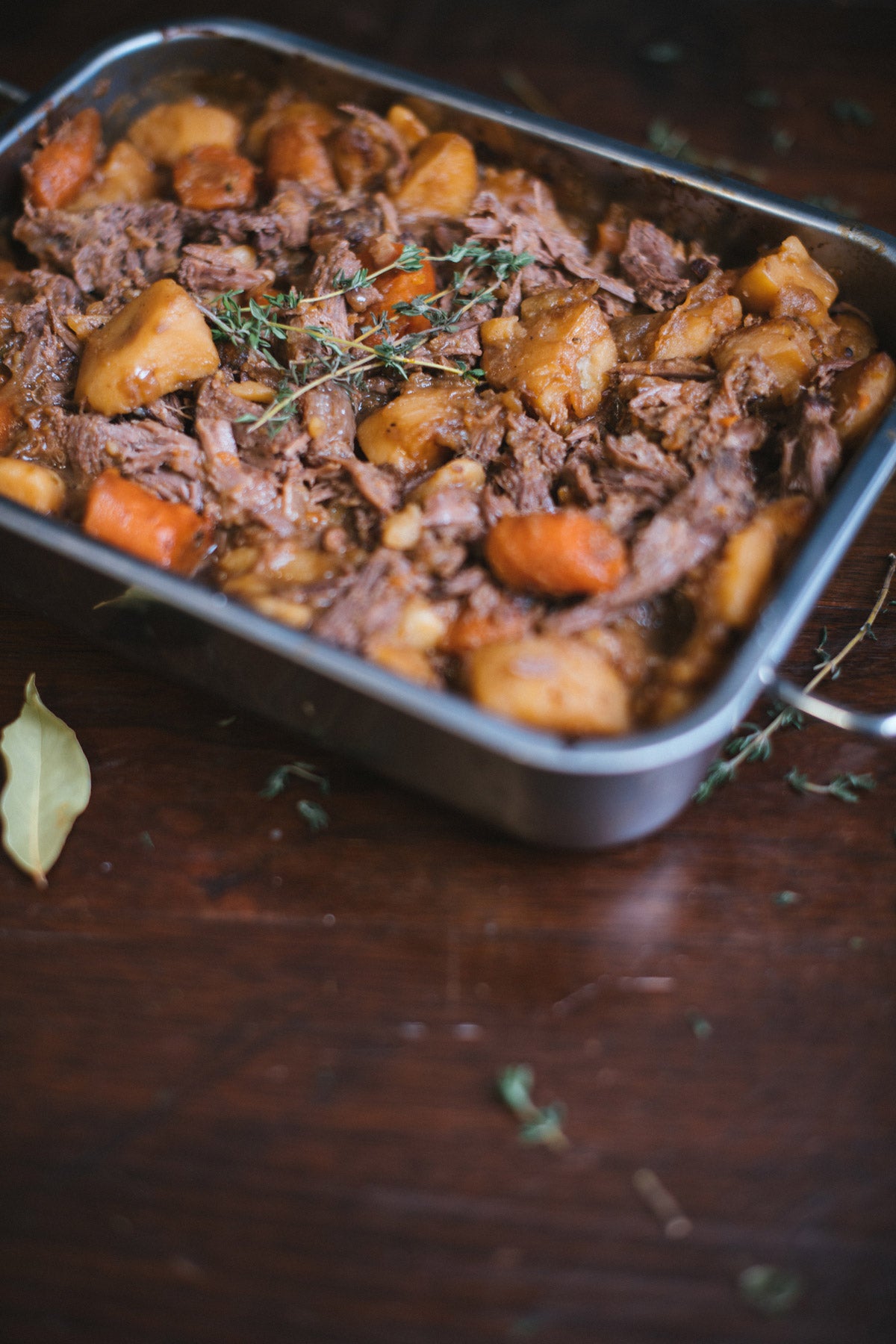 beef roast with carrots and potatoes