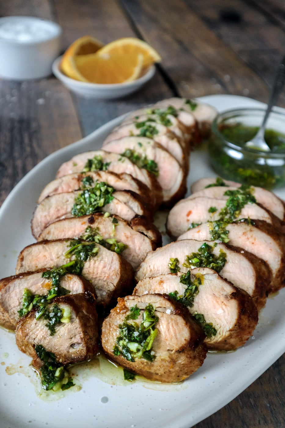 filet de porc nagano à l'orange et au cumin sauce a la coriandre