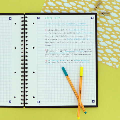 cahier notebook ouvert