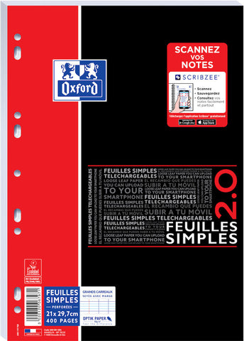 Bloc-Notes Oxford EasyNotes Spirales Format A4+ 160 Pages Petits Carreaux  Polypro - MaxxiDiscount
