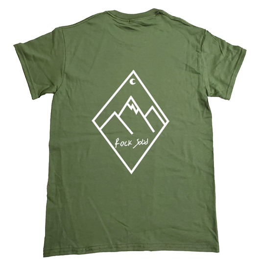 Diamond Mountain Hiking Camping Ul Cotton T-Shirt (White Design)