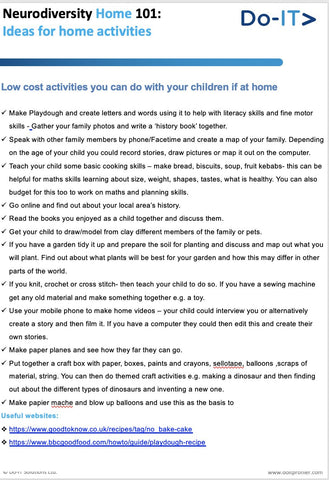 DoIt - low cost Ideas for learning activities at home