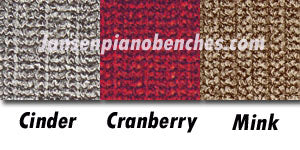 piano bench pad colors cinder gray cranberry mink