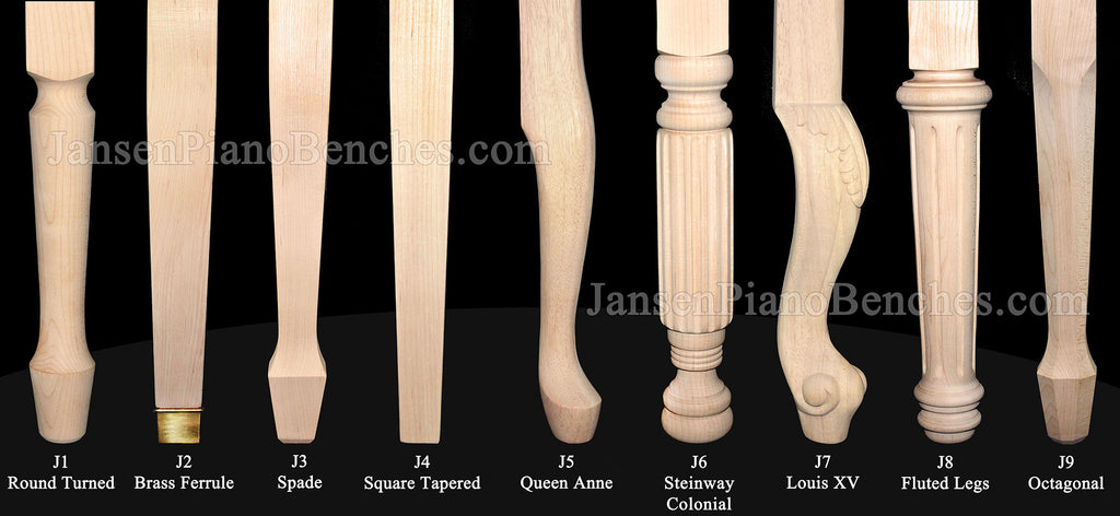 jansen adjustable piano bench leg choices