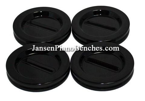 grand piano caster cups black high polish finish Jansen